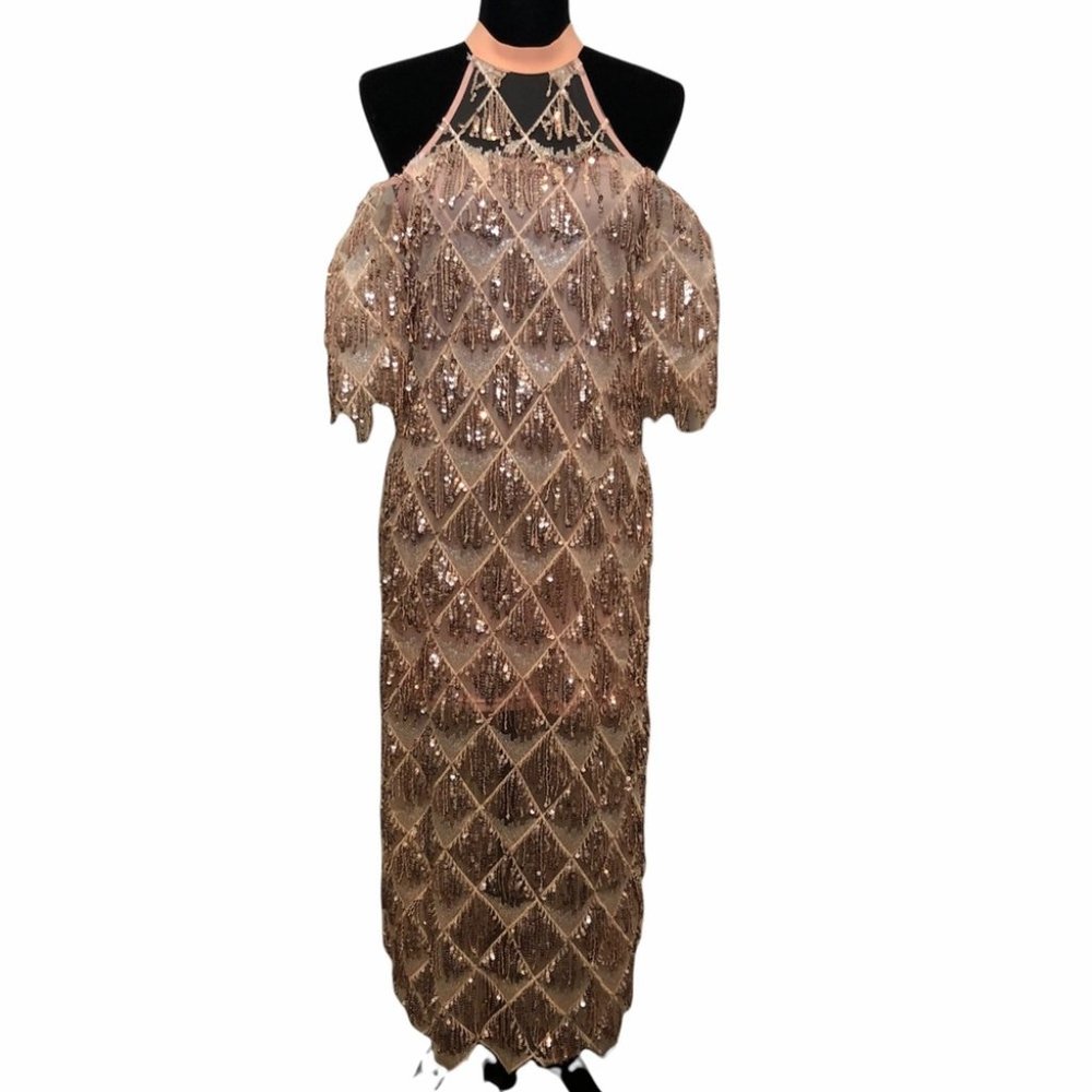 Kiki Kouture Rokalina Sequin Tassel Gown